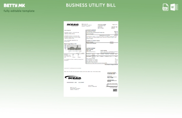 Модерен стил шаблон за деловни сметки за електрична енергија SCE&G од Јужна Каро